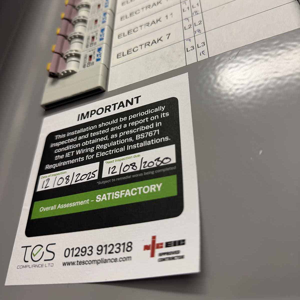 Electrical Test Certificate